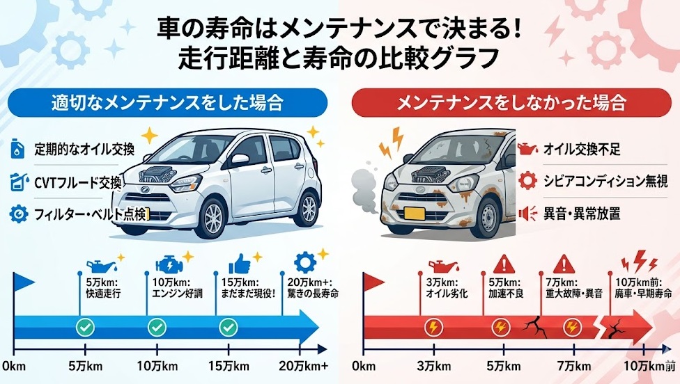 ミライース 何年乗れる 壊れない