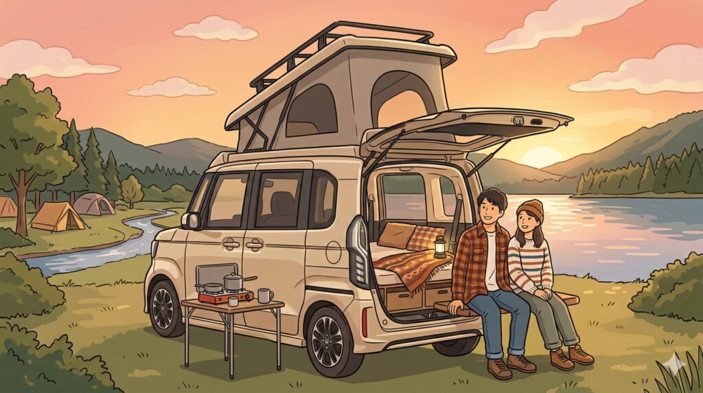 ホンダN-box キャンピング仕様で車中泊！プロのカスタム術