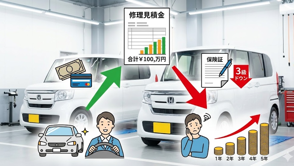 ホンダ n-box フロントバンパー交換 費用