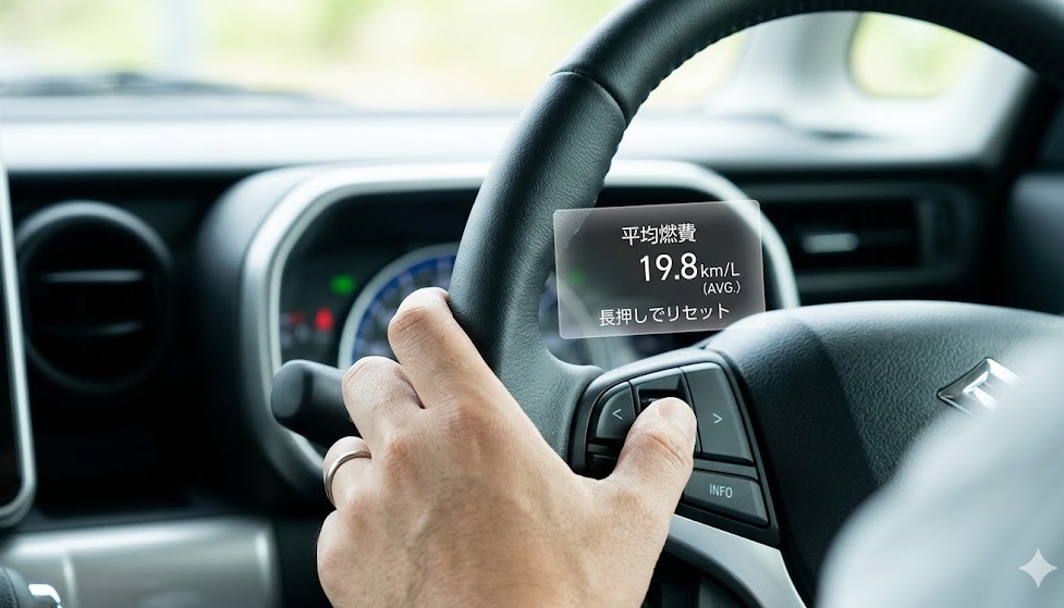 スペーシアカスタム 燃費表示