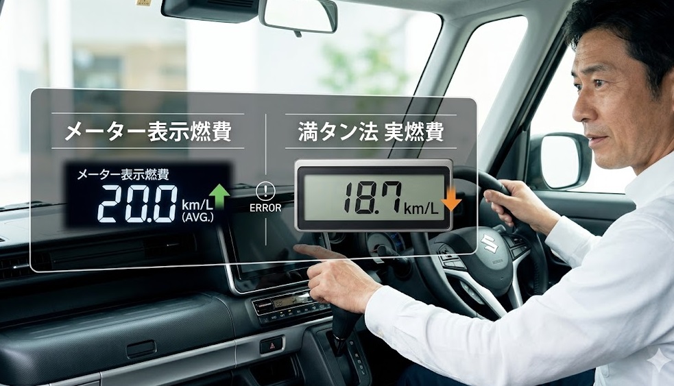 スペーシアカスタム 燃費表示