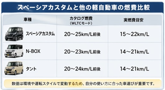 スペーシアカスタム 燃費