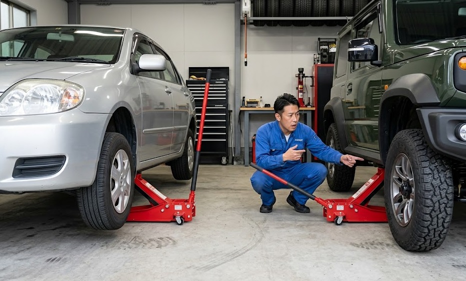 ジムニー 油圧ジャッキ 高さの目安