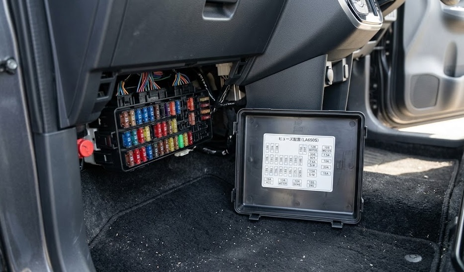 タントLA650S 助手席側のヒューズボックス位置