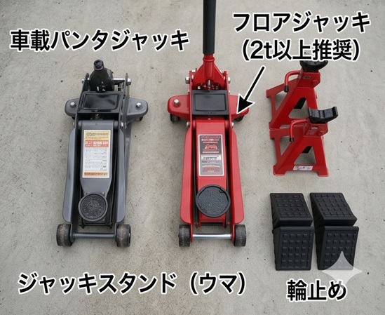 ミライースのDIYメンテナンスにおすすめのジャッキアップツール一覧"