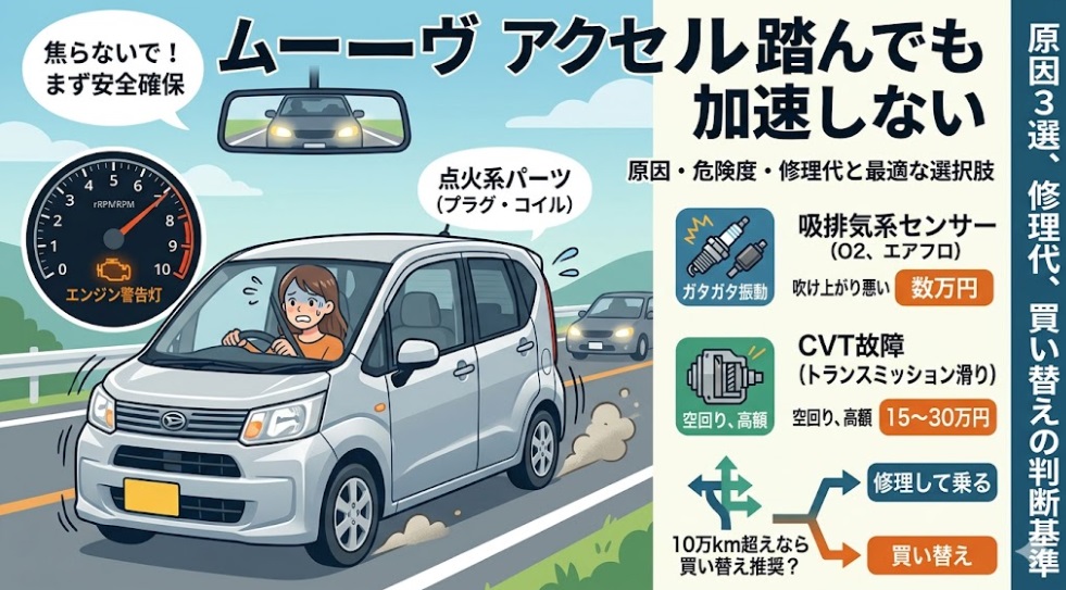 ムーヴ アクセル踏んでも 加速しない