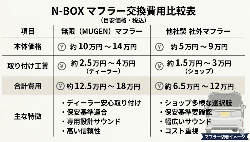 ホンダ 新型 N-BOX 無限マフラー