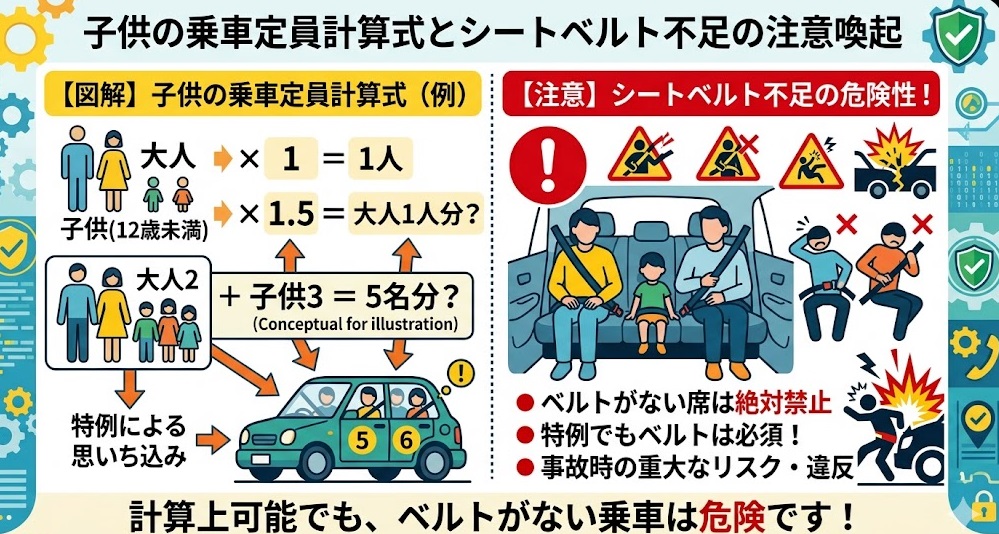 軽自動車 乗車定員 子供 計算式 特例の危険性