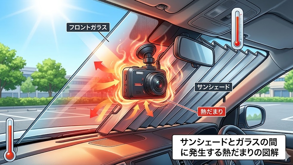 サンシェード ドラレコ 壊れる