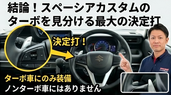 スペーシアカスタムのターボを見分ける